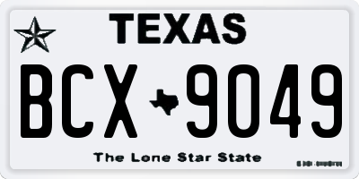 TX license plate BCX9049