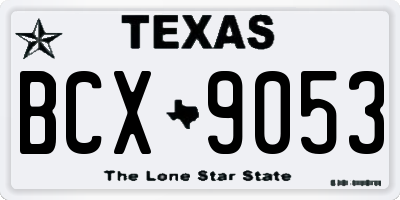 TX license plate BCX9053