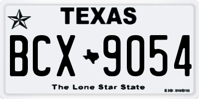 TX license plate BCX9054