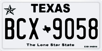 TX license plate BCX9058