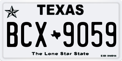 TX license plate BCX9059