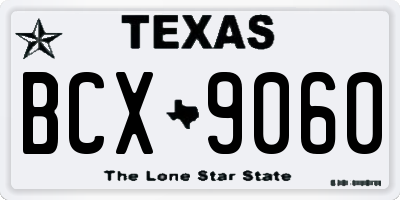 TX license plate BCX9060