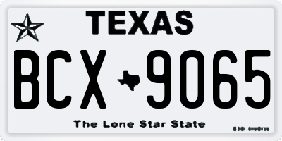 TX license plate BCX9065