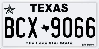 TX license plate BCX9066