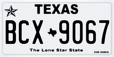 TX license plate BCX9067