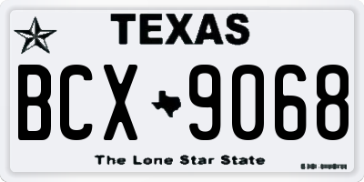 TX license plate BCX9068
