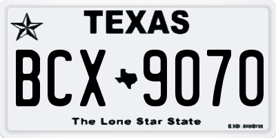 TX license plate BCX9070