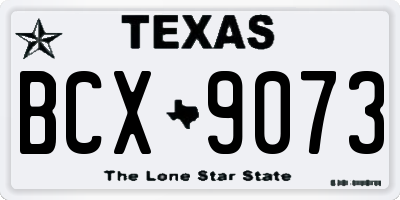 TX license plate BCX9073