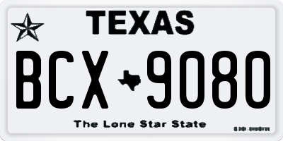 TX license plate BCX9080