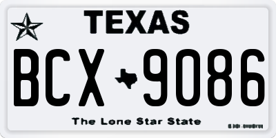 TX license plate BCX9086