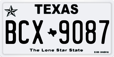 TX license plate BCX9087