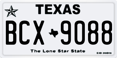 TX license plate BCX9088