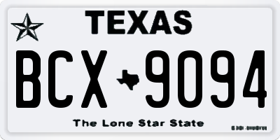 TX license plate BCX9094