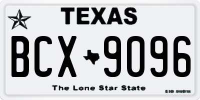 TX license plate BCX9096