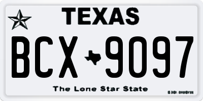 TX license plate BCX9097