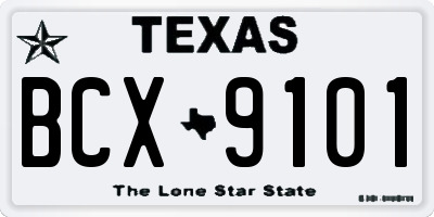 TX license plate BCX9101