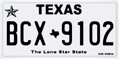 TX license plate BCX9102