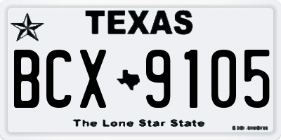 TX license plate BCX9105