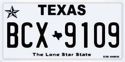 TX license plate BCX9109