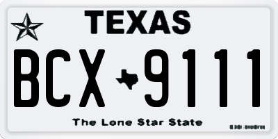 TX license plate BCX9111