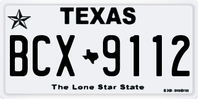 TX license plate BCX9112