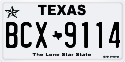 TX license plate BCX9114