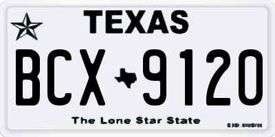 TX license plate BCX9120