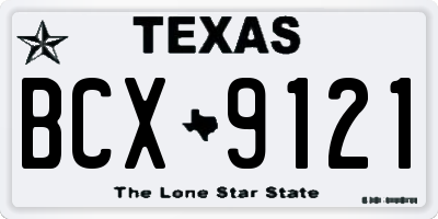 TX license plate BCX9121