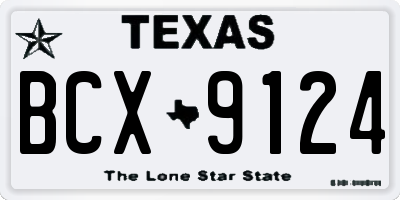 TX license plate BCX9124
