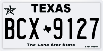 TX license plate BCX9127