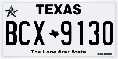 TX license plate BCX9130