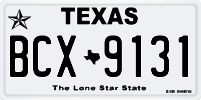 TX license plate BCX9131
