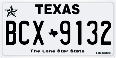 TX license plate BCX9132