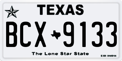 TX license plate BCX9133