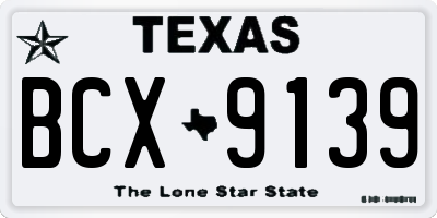 TX license plate BCX9139