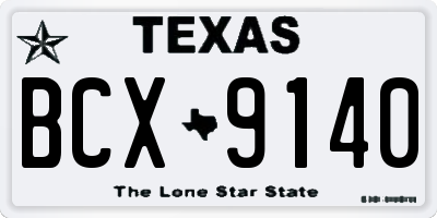 TX license plate BCX9140
