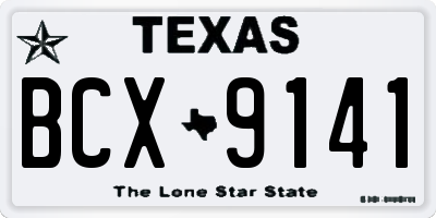 TX license plate BCX9141