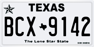 TX license plate BCX9142