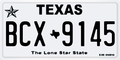 TX license plate BCX9145