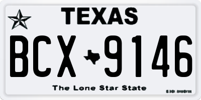 TX license plate BCX9146