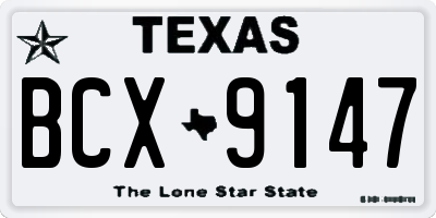 TX license plate BCX9147
