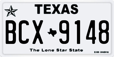 TX license plate BCX9148