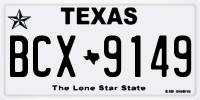 TX license plate BCX9149