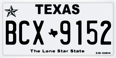 TX license plate BCX9152