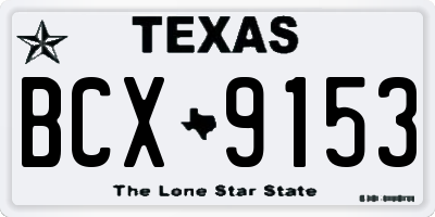 TX license plate BCX9153