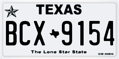 TX license plate BCX9154