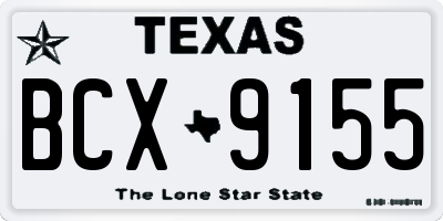 TX license plate BCX9155