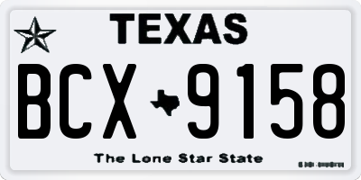TX license plate BCX9158