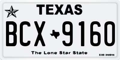 TX license plate BCX9160