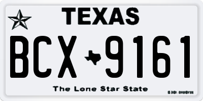 TX license plate BCX9161